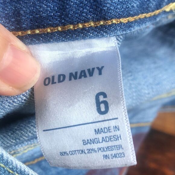 Old Navy Diva Size 6 American Flag Hand Painted Shorts Raw Hem - Picture 9 of 9